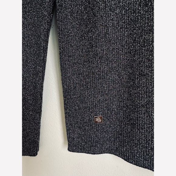 Ralph Lauren • Metallic Ribber Turtleneck Sweater in Black Silver - Picture 5 of 7